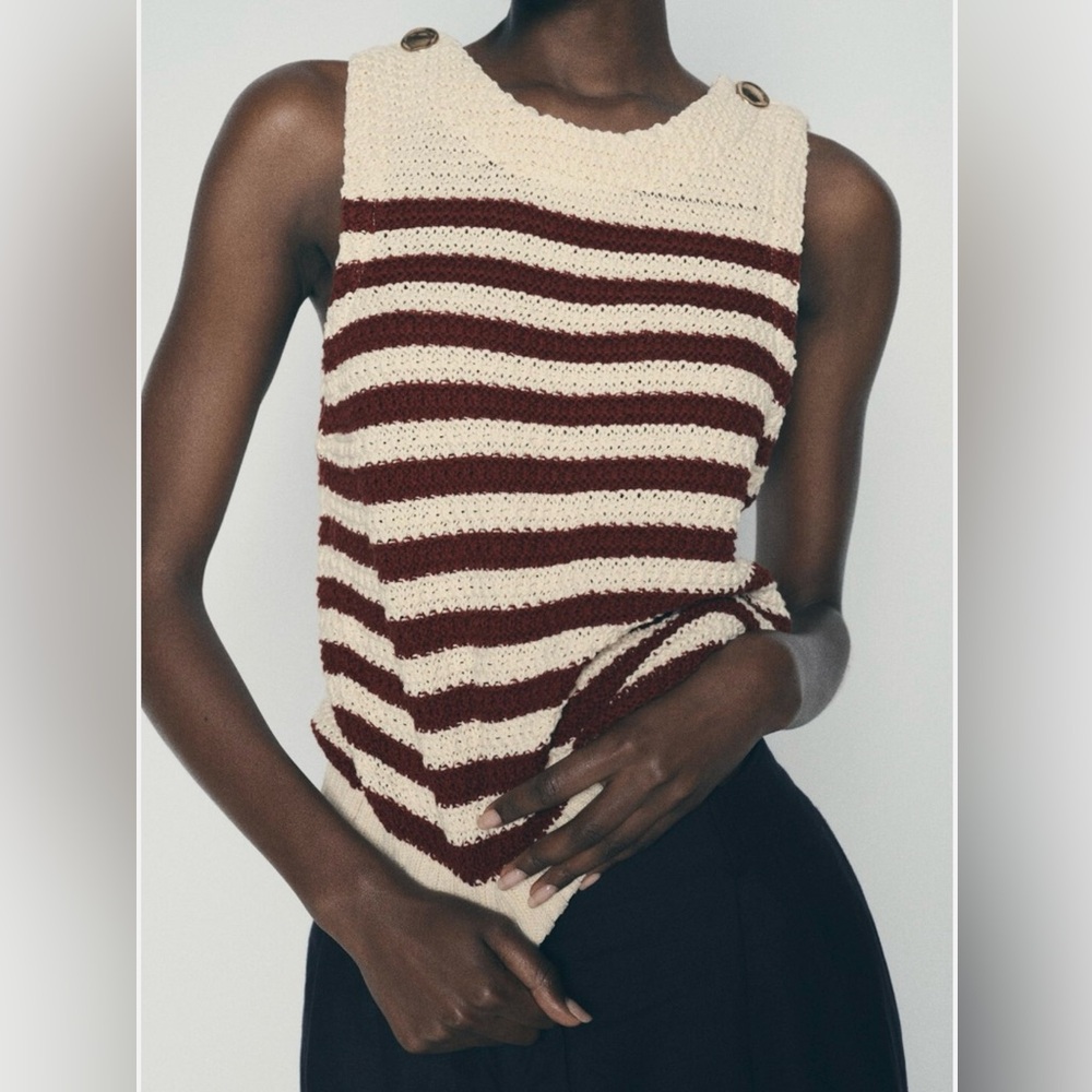 Zara Striped Sleeveless Sweater